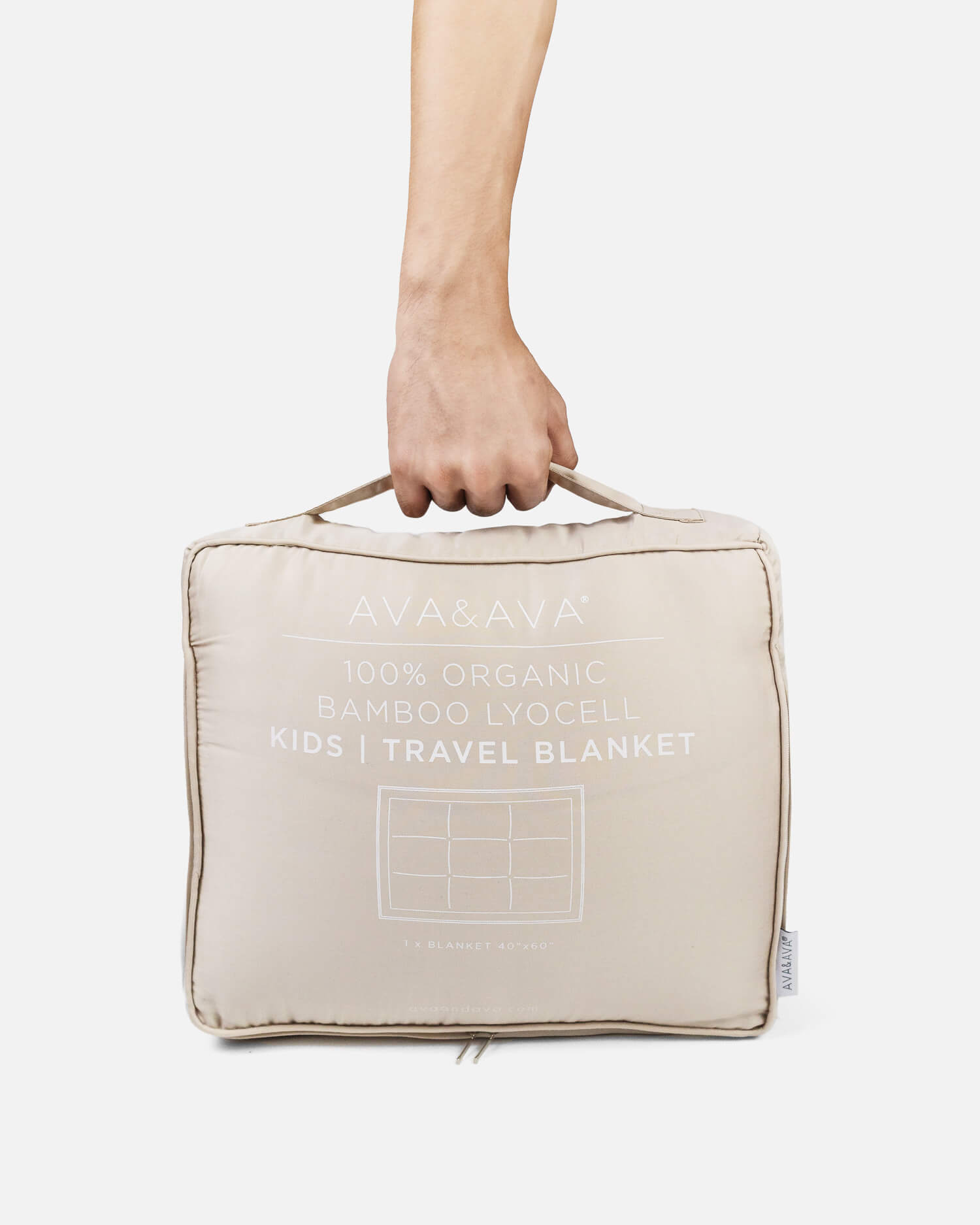 ava and ava ph organic bamboo lyocell kids blanket or comforter travel blanket throw blanket carry bag sand beige