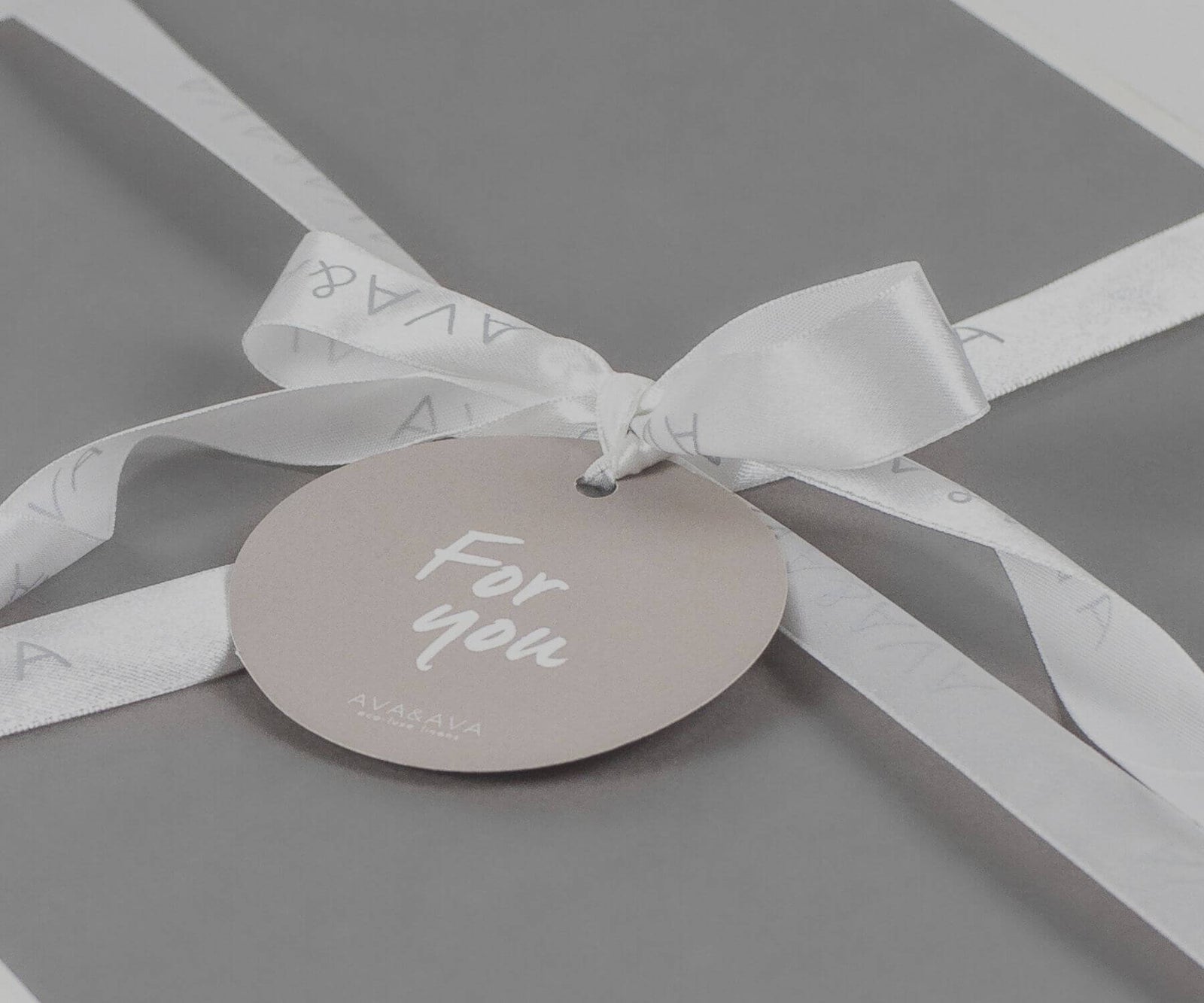 ava and ava ph gift box with for you tag and white ribbon