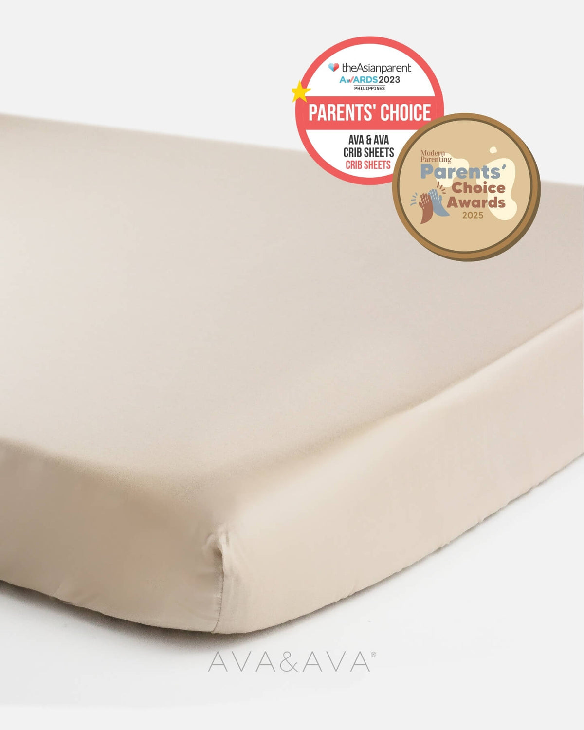 ava and ava ph organic bamboo lyocell baby bedding - crib sheet fitted sheet for wooden crib or playpen. breathable soft. theasianparent awards modern parenting philippines best crib sheets in sand beige