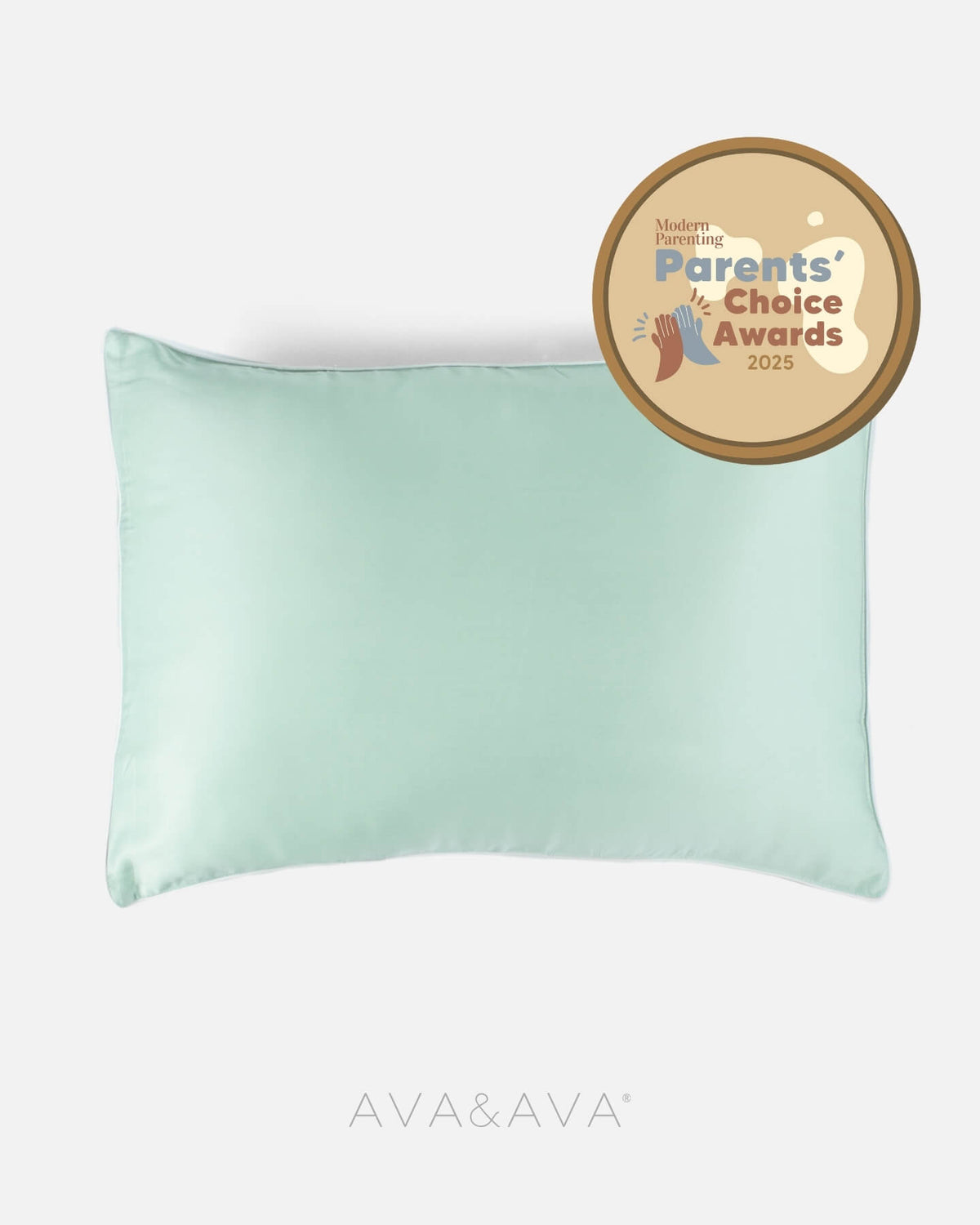 ava and ava organic bamboo lyocell toddler pillowcases / mini pillowcases / tempur pillowcase. hypoallergenic soft and breathable. color mint green with white piping
