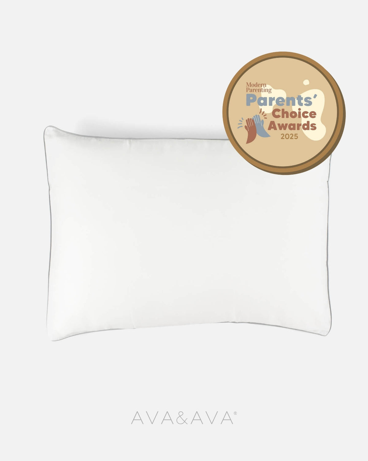 ava and ava organic bamboo lyocell toddler pillowcases / mini pillowcases / tempur pillowcase. hypoallergenic soft and breathable. color white with gray piping