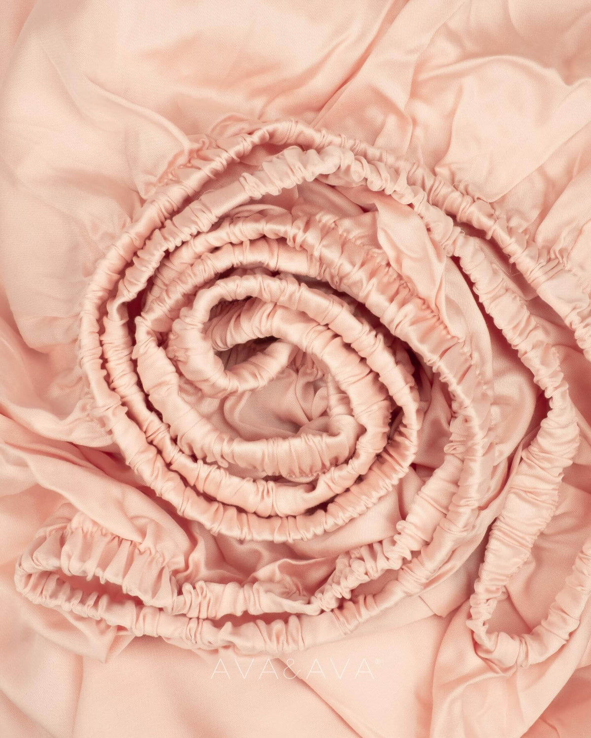 ava and ava ph organic bamboo lyocell fitted sheet all-around thick garter elastic. pink.