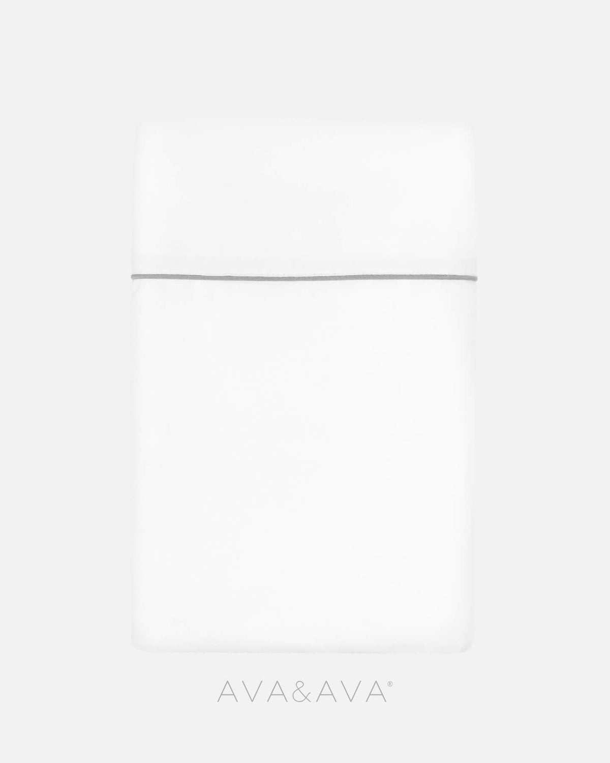 ava and ava ph organic bamboo lyocell flat sheet with contrast piping. white