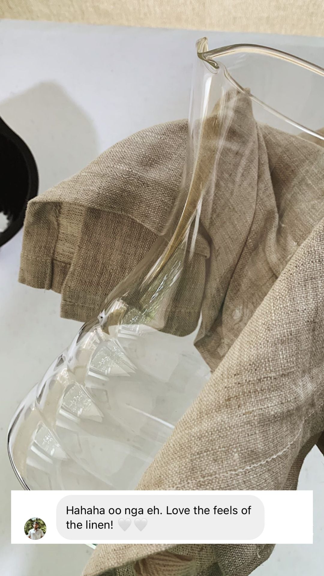 ava and ava organic pure linen tea towel napkin in natural wiping glassware dry