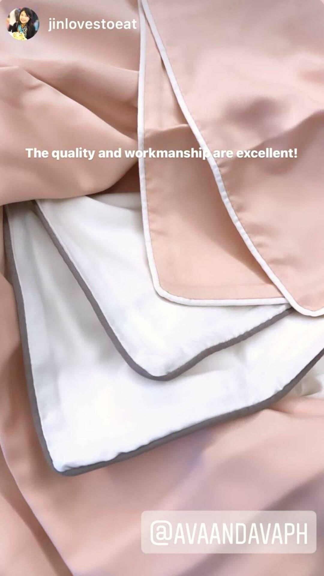ava and ava ph review - cool, buttery smooth and silky soft organic bamboo lyocell sheet set, pillowcases, duvet cover in blush pink and white with white piping by jin loves to eat @jinlovestoeat