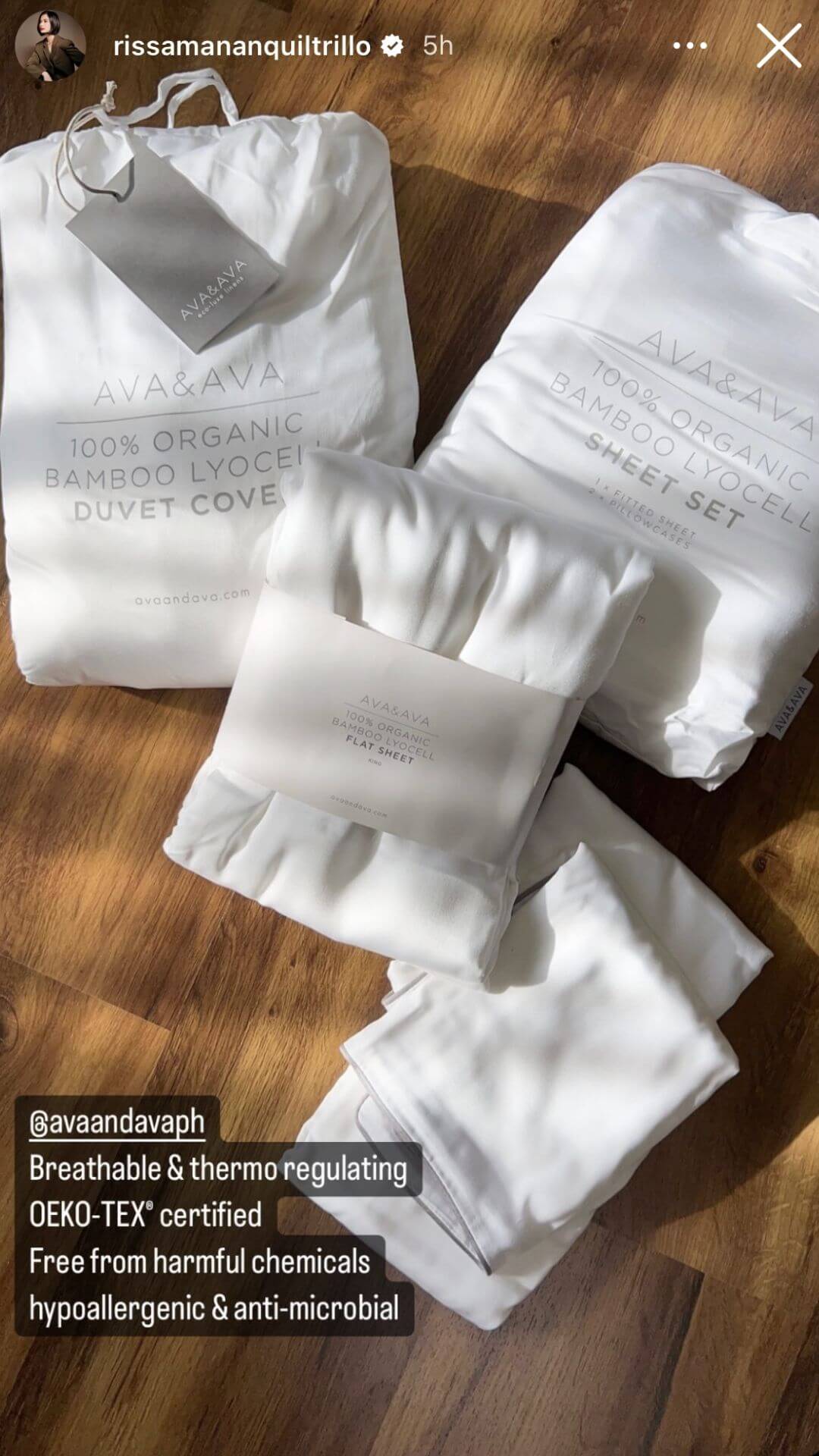 rissa mananquil trillo ava & ava ph review bamboo lyocell bedsheets duvet cover pillowcases in white