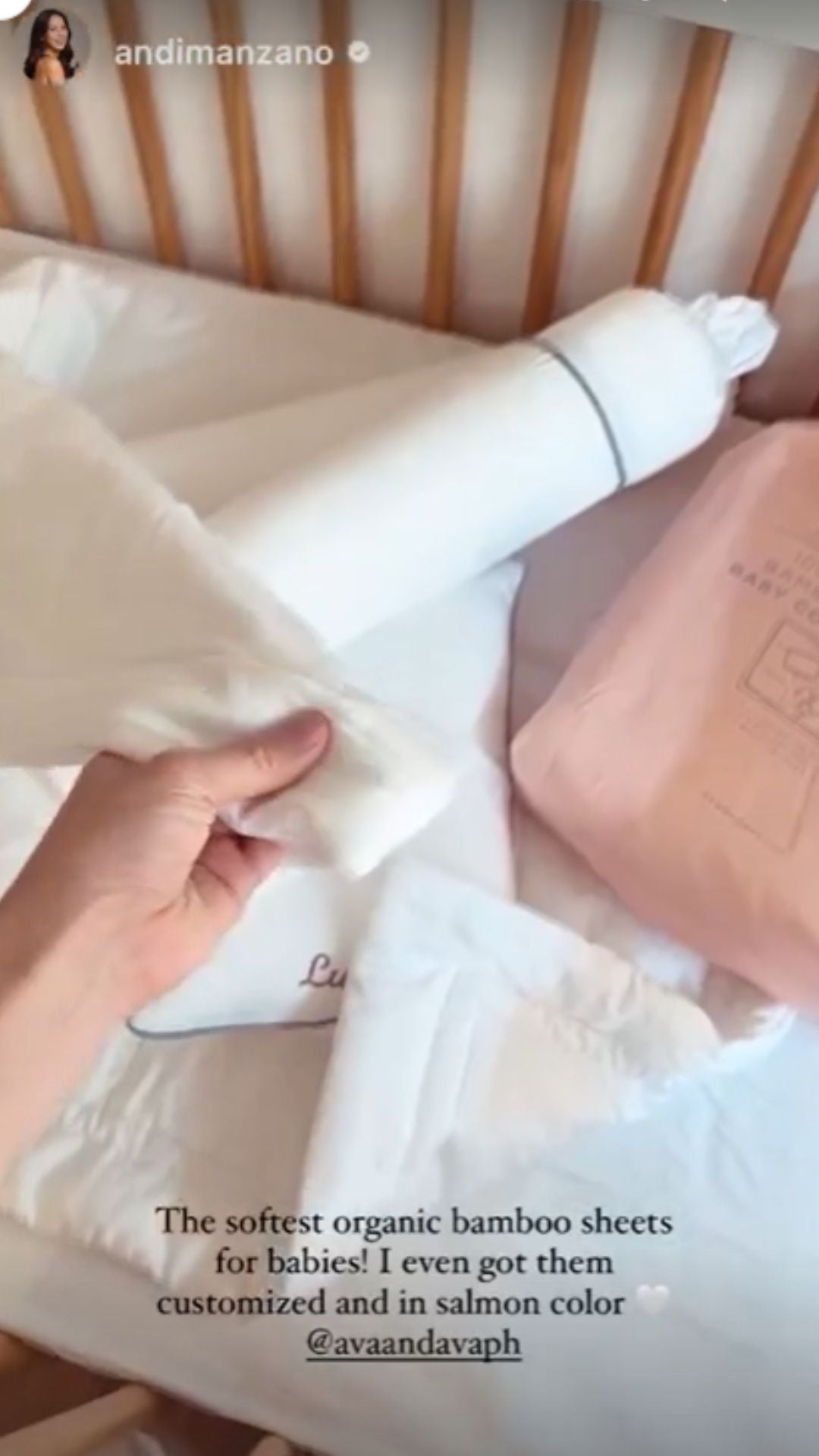 ava and ava ph review buttery breathable soft organic bamboo lyocell baby comforter bedding set (fitted crib sheet, pillowcases, pillows, bolsters) in white and blush pink with personalized embroidery name by gp reyes andi manzano reyes lucia