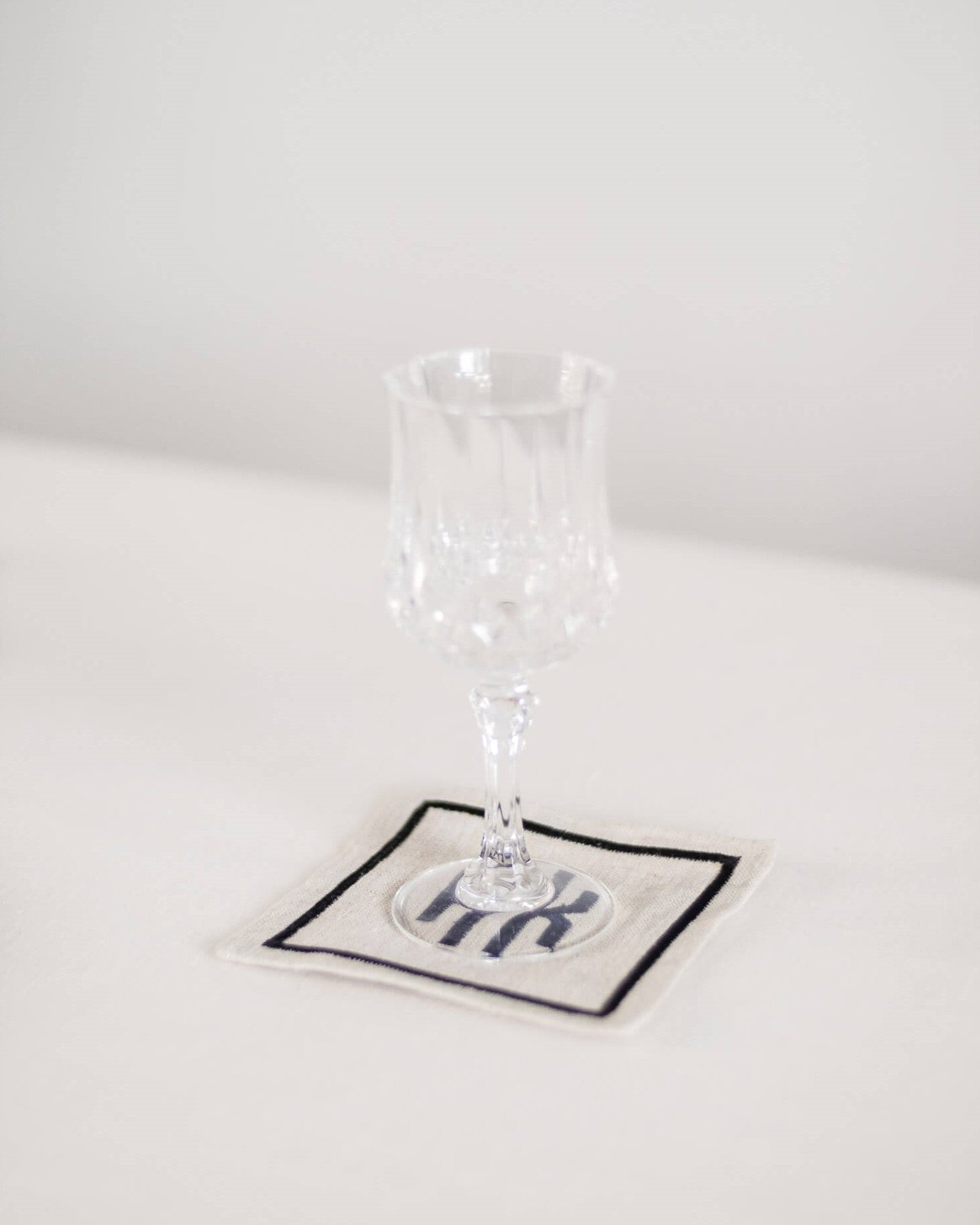 ava and ava organic pure linen embroidered coasters set natural monogrammed coaster