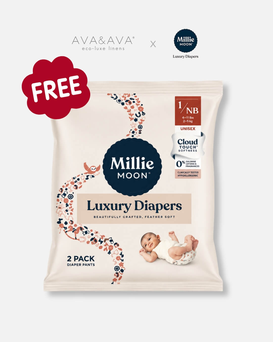 AVA & AVA x MILLIE MOON LUXURY DIAPER SAMPLE PACK 
