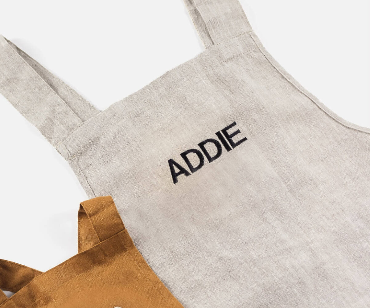 ava and ava ph personalized linens pure linen crossback apron with embroidery name gift