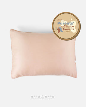 ava and ava organic bamboo lyocell toddler pillowcases / mini pillowcases / tempur pillowcase. hypoallergenic soft and breathable. color pink with white piping