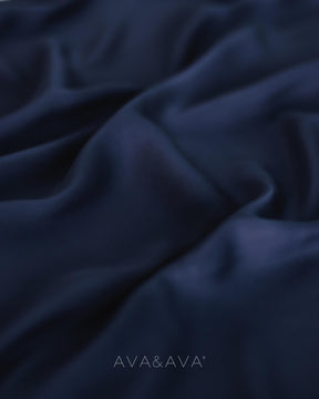 ava and ava ph organic bamboo lyocell fitted sheet navy ocean blue
