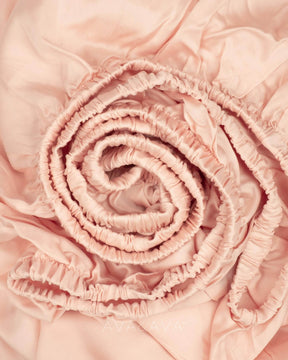 ava and ava ph organic bamboo lyocell fitted sheet all-around thick garter elastic. pink.