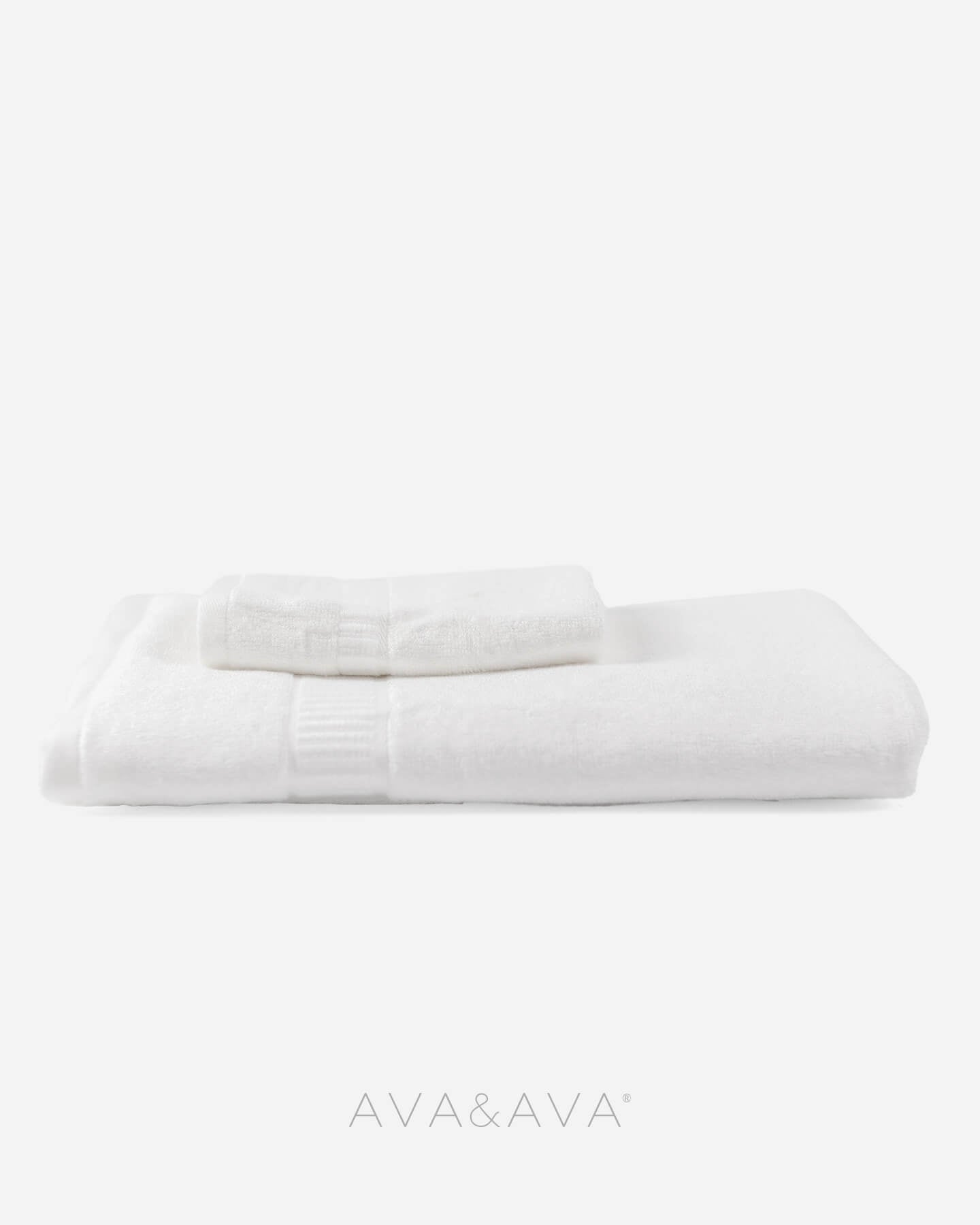 ava and ava ph organic bamboo face towel and bath towel white. absorbent and quick drying. like hotel spa towels. soft and luxurious. perfect for sensitive skin.