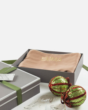Ava and ava ph premium gift box with organic bamboo lyocell 2pc pillowcase set with personalized embroidery monogram. christmas holidays.
