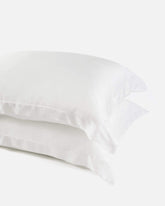 ava and ava ph silky soft organic bamboo lyocell shams / oxford pillowcases in white, classic style pillowcases, stack of 2