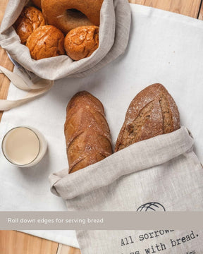 ava and ava ph linen bread bag use for serving bread